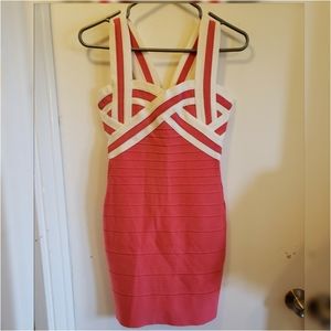 Coral Pinup Bodycon Dress